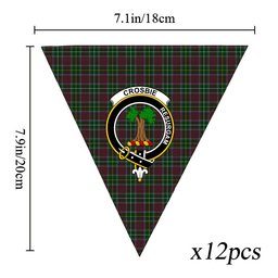 ScotsTee Shop Scottish Crosbie Crest Tartan Triangle Flags Tartan Bunting, Pennants (12pcs)
