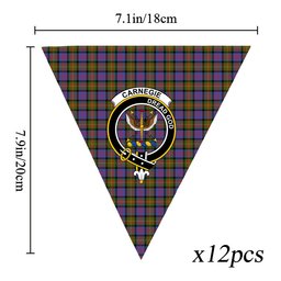 ScotsTee Shop Scottish Carnegie Ancient Crest Tartan Triangle Flags Tartan Bunting, Pennants (12pcs)