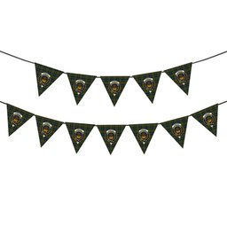 ScotsTee Shop Scottish Cameron of Lochiel Hunting Modern Crest Tartan Triangle Flags Tartan Bunting, Pennants (12pcs)