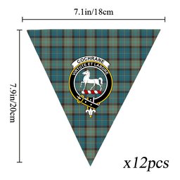 ScotsTee Shop Scottish Cochrane Hunting Ancient Crest Tartan Triangle Flags Tartan Bunting, Pennants (12pcs)