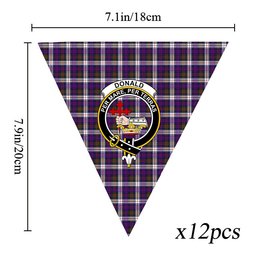 ScotsTee Shop Scottish Donald Dress Modern Crest Tartan Triangle Flags Tartan Bunting, Pennants (12pcs)