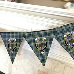 ScotsTee Shop Scottish Davidson of Tulloch Dress Ancient Crest Tartan Triangle Flags Tartan Bunting, Pennants (12pcs)