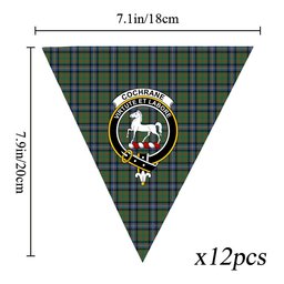ScotsTee Shop Scottish Cochrane Ancient Crest Tartan Triangle Flags Tartan Bunting, Pennants (12pcs)