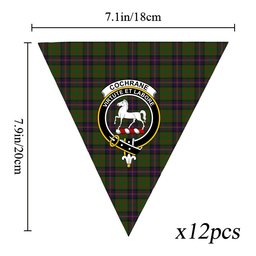 ScotsTee Shop Scottish Cochrane Crest Tartan Triangle Flags Tartan Bunting, Pennants (12pcs)