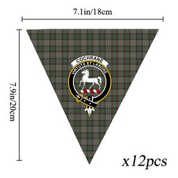 ScotsTee Shop Scottish Cochrane Hunting (1) Crest Tartan Triangle Flags Tartan Bunting, Pennants (12pcs)