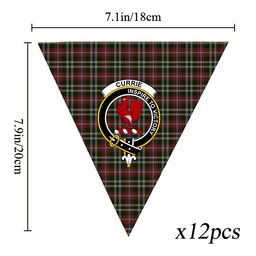 ScotsTee Shop Scottish Currie of Arran Crest Tartan Triangle Flags Tartan Bunting, Pennants (12pcs)