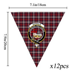 ScotsTee Shop Scottish Donald Dress Irish Crest Tartan Triangle Flags Tartan Bunting, Pennants (12pcs)