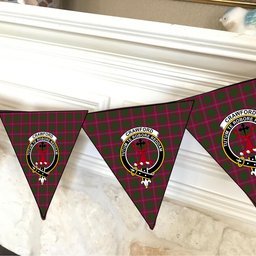 ScotsTee Shop Scottish Crawford Crest Tartan Triangle Flags Tartan Bunting, Pennants (12pcs)