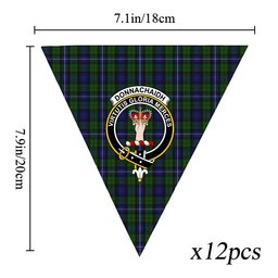 ScotsTee Shop Scottish Donnachaidh Robertson Crest Tartan Triangle Flags Tartan Bunting, Pennants (12pcs)