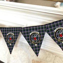 ScotsTee Shop Scottish Colquhoun Dress Crest Tartan Triangle Flags Tartan Bunting, Pennants (12pcs)