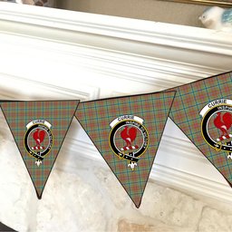 ScotsTee Shop Scottish Currie of Arran Ancient Clan Crest Tartan Triangle Flags Tartan Bunting, Pennants (12pcs)