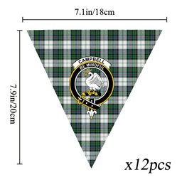 ScotsTee Shop Scottish Campbell of Cawdor Dress Ancient Crest Tartan Triangle Flags Tartan Bunting, Pennants (12pcs)