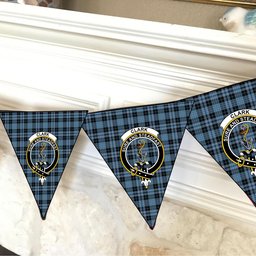 ScotsTee Shop Scottish Clark (Clergy) Ancient Clan Crest Tartan Triangle Flags Tartan Bunting, Pennants (12pcs)