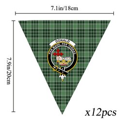 ScotsTee Shop Scottish Donald Lord of the Isles Hunting Crest Tartan Triangle Flags Tartan Bunting, Pennants (12pcs)