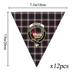 ScotsTee Shop Scottish Donald Dress Crest Tartan Triangle Flags Tartan Bunting, Pennants (12pcs)