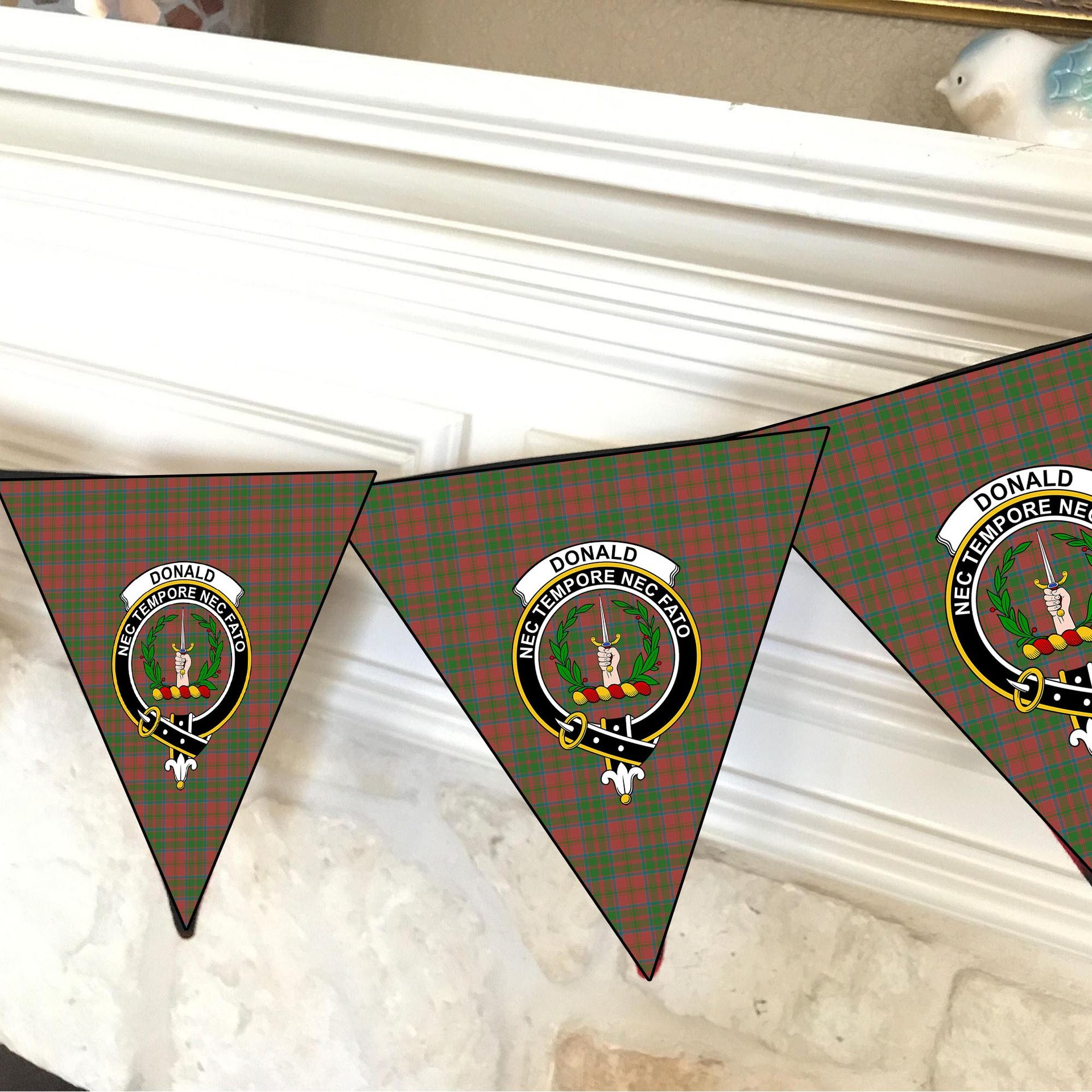 ScotsTee Shop Scottish Donald of Glencoe Ancient Crest Tartan Triangle Flags Tartan Bunting, Pennants (12pcs)