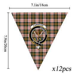 ScotsTee Shop Scottish Carnegie Dress Ancient Crest Tartan Triangle Flags Tartan Bunting, Pennants (12pcs)