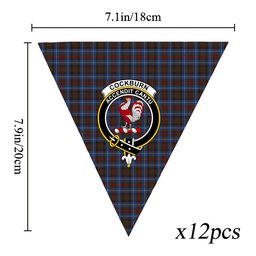 ScotsTee Shop Scottish Cockburn Brown Modern Crest Tartan Triangle Flags Tartan Bunting, Pennants (12pcs)
