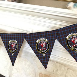 ScotsTee Shop Scottish Cockburn Brown Modern Crest Tartan Triangle Flags Tartan Bunting, Pennants (12pcs)