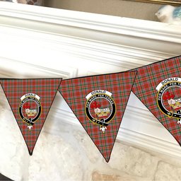 ScotsTee Shop Scottish Donald of Lochmaddy Ancient Crest Tartan Triangle Flags Tartan Bunting, Pennants (12pcs)