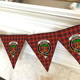 ScotsTee Shop Scottish Christie SC Crest Tartan Triangle Flags Tartan Bunting, Pennants (12pcs)