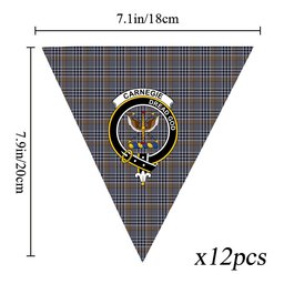 ScotsTee Shop Scottish Carnegie Check Ancient Crest Tartan Triangle Flags Tartan Bunting, Pennants (12pcs)