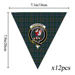 ScotsTee Shop Scottish Cockburn 2 Crest Tartan Triangle Flags Tartan Bunting, Pennants (12pcs)