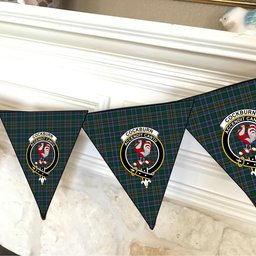 ScotsTee Shop Scottish Cockburn 2 Crest Tartan Triangle Flags Tartan Bunting, Pennants (12pcs)