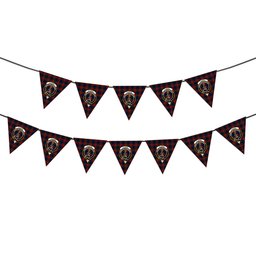 ScotsTee Shop Scottish Clarke Red Crest Tartan Triangle Flags Tartan Bunting, Pennants (12pcs)