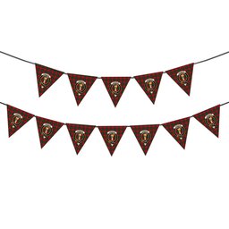 ScotsTee Shop Scottish Chisholm 1842 Crest Tartan Triangle Flags Tartan Bunting, Pennants (12pcs)