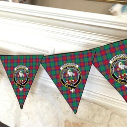 ScotsTee Shop Scottish Cranstoun Dress Modern Crest Tartan Triangle Flags Tartan Bunting, Pennants (12pcs)
