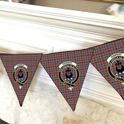 ScotsTee Shop Scottish Hannay Dress Crest Tartan Triangle Flags Tartan Bunting, Pennants (12pcs)