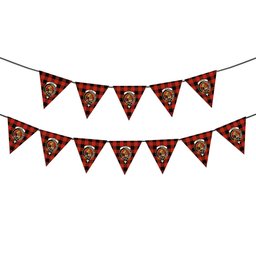 ScotsTee Shop Scottish Gregor Red & Black Ancient Crest Tartan Triangle Flags Tartan Bunting, Pennants (12pcs)