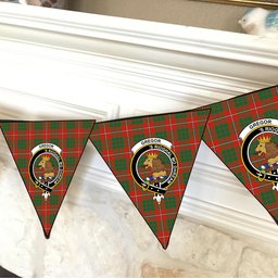 ScotsTee Shop Scottish Gregor of Balquhidder Ancient Crest Tartan Triangle Flags Tartan Bunting, Pennants (12pcs)