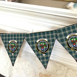 ScotsTee Shop Scottish Fraser Arisaid Crest Tartan Triangle Flags Tartan Bunting, Pennants (12pcs)