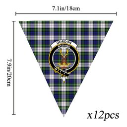 ScotsTee Shop Scottish Gordon Dress Modern Crest Tartan Triangle Flags Tartan Bunting, Pennants (12pcs)