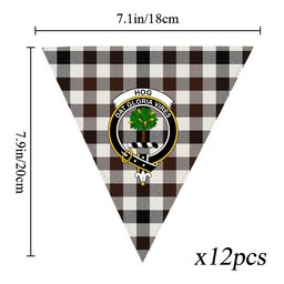 ScotsTee Shop Scottish Hog Modern Crest Tartan Triangle Flags Tartan Bunting, Pennants (12pcs)