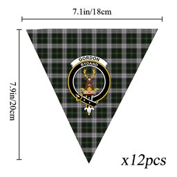 ScotsTee Shop Scottish Gordon Dress MacGregor-Hastie Crest Tartan Triangle Flags Tartan Bunting, Pennants (12pcs)
