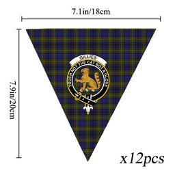 ScotsTee Shop Scottish Gillies 1 Crest Tartan Triangle Flags Tartan Bunting, Pennants (12pcs)