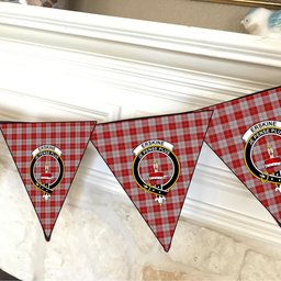 ScotsTee Shop Scottish Erskine Red Crest Tartan Triangle Flags Tartan Bunting, Pennants (12pcs)