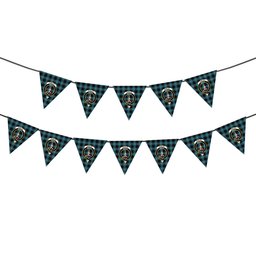 ScotsTee Shop Scottish Dunlop Ancient Crest Tartan Triangle Flags Tartan Bunting, Pennants (12pcs)
