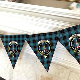 ScotsTee Shop Scottish Dunlop Ancient Crest Tartan Triangle Flags Tartan Bunting, Pennants (12pcs)