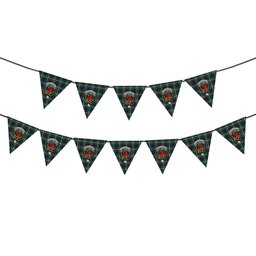 ScotsTee Shop Scottish Farquharson Dress Modern Crest Tartan Triangle Flags Tartan Bunting, Pennants (12pcs)