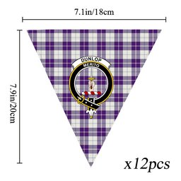 ScotsTee Shop Scottish Dunlop Dress Modern Crest Tartan Triangle Flags Tartan Bunting, Pennants (12pcs)