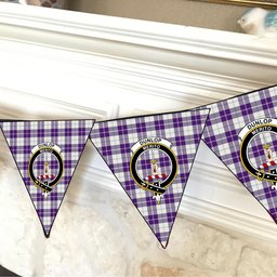 ScotsTee Shop Scottish Dunlop Dress Modern Crest Tartan Triangle Flags Tartan Bunting, Pennants (12pcs)