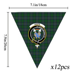 ScotsTee Shop Scottish Hope Vere Crest Tartan Triangle Flags Tartan Bunting, Pennants (12pcs)