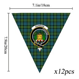 ScotsTee Shop Scottish Dundas Ancient Crest Tartan Triangle Flags Tartan Bunting, Pennants (12pcs)