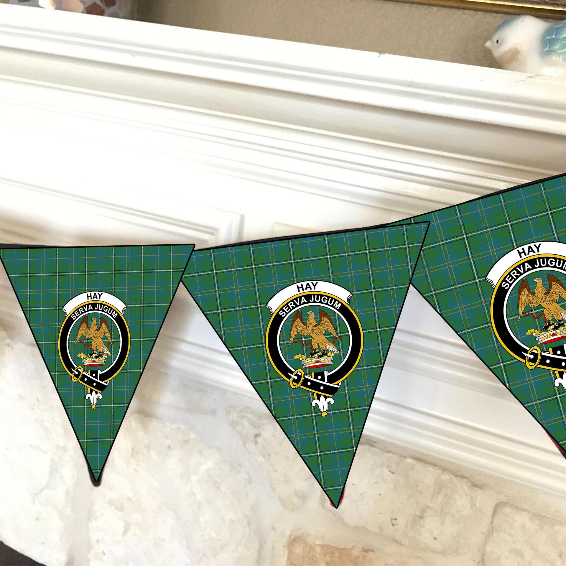 ScotsTee Shop Scottish Hay Hunting Ancient Crest Tartan Triangle Flags Tartan Bunting, Pennants (12pcs)