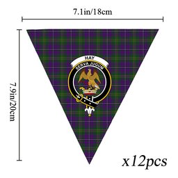 ScotsTee Shop Scottish Hay of Megginch Crest Tartan Triangle Flags Tartan Bunting, Pennants (12pcs)