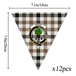 ScotsTee Shop Scottish Hogg Ancient Crest Tartan Triangle Flags Tartan Bunting, Pennants (12pcs)